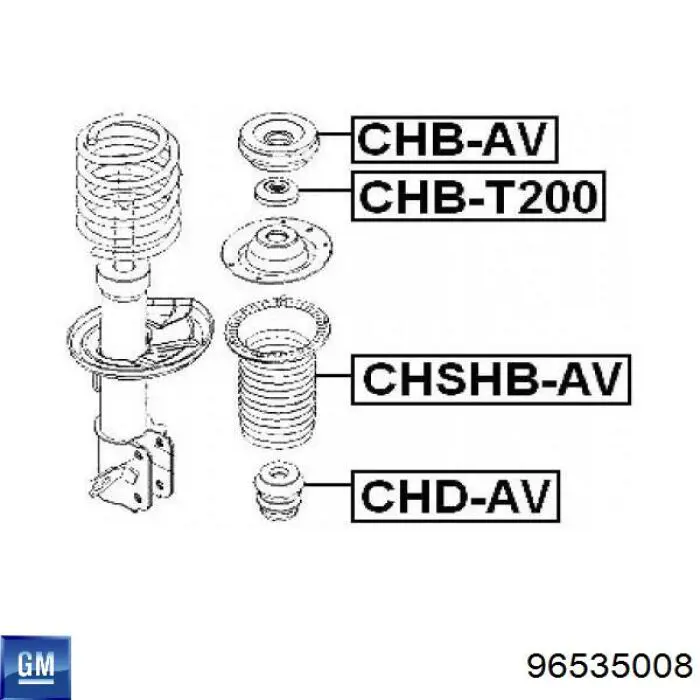 Compre 96535008 General Motors Bota de proteção de amortecedor dianteiro