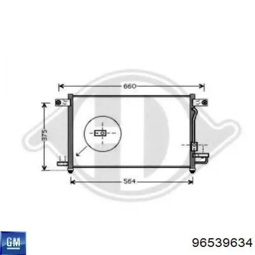 96539634 General Motors Radiador de aparelho de ar condicionado