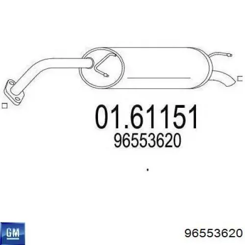 96553620 General Motors Silenciador, parte traseira