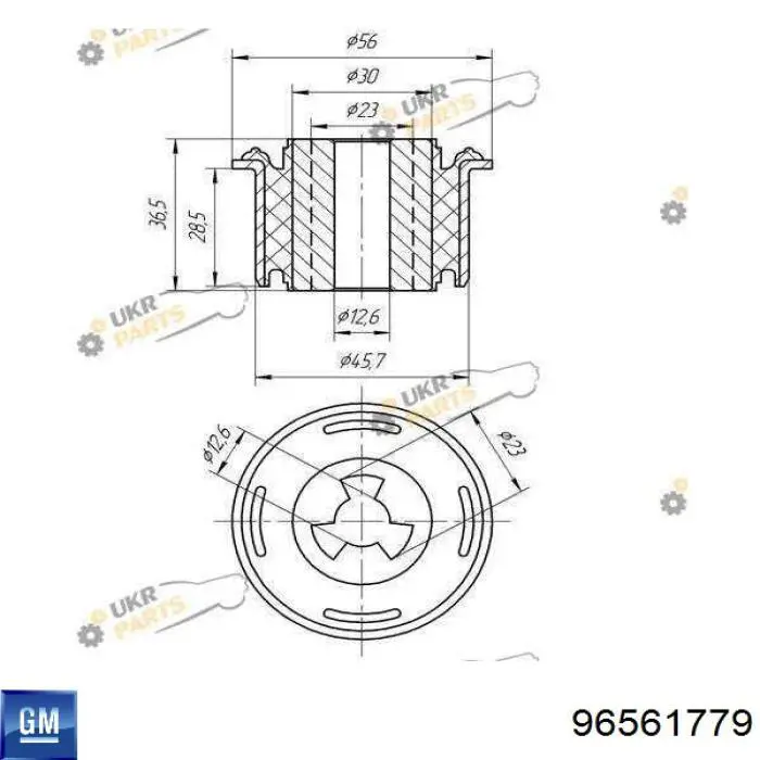 96561779 General Motors Viga de suspensão dianteira (plataforma veicular)
