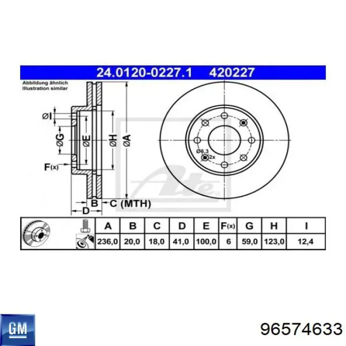 Compre 96574633 General Motors Disco do freio dianteiro