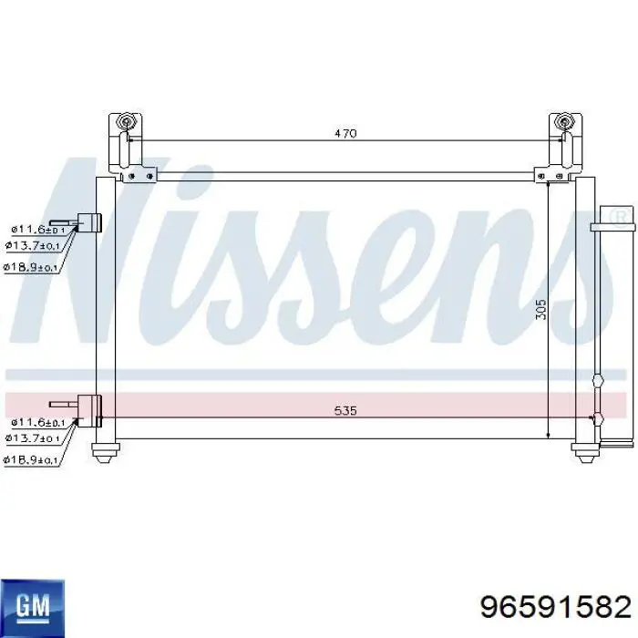 Radiador de aparelho de ar condicionado General Motors 96591582 preço, a partir de 95,34 USD
