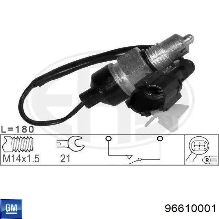 96610001 General Motors Sensor de ativação das luzes de marcha à ré