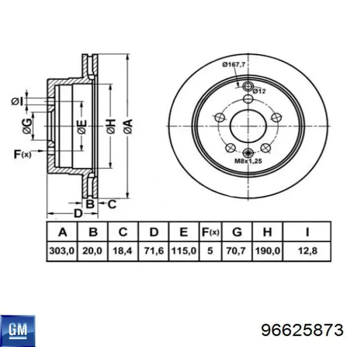 Compre 96625873 General Motors Disco do freio traseiro