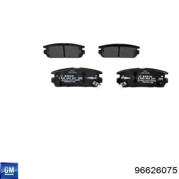96626075 General Motors Sapatas do freio traseiras de disco