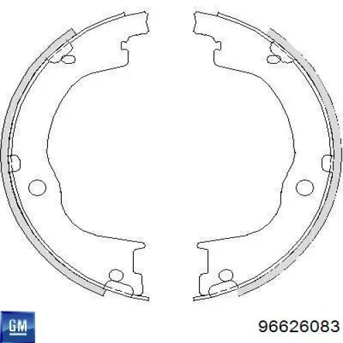 96626083 General Motors Sapatas do freio de estacionamento