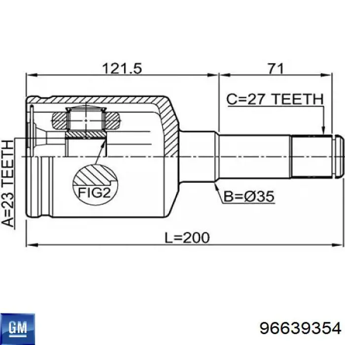 96639354 General Motors Junta homocinética interna dianteira esquerda