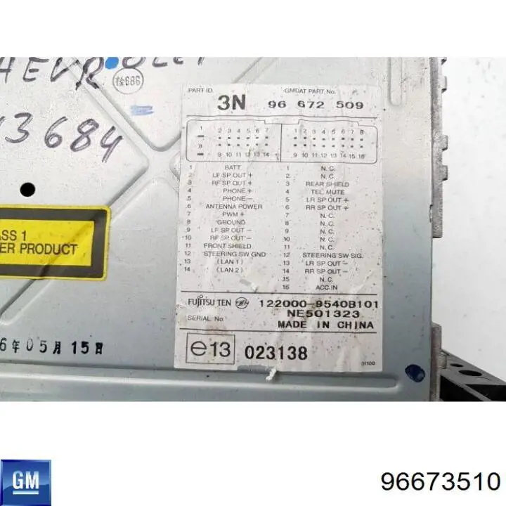 96673510 General Motors Aparelhagem de som (rádio AM/FM)