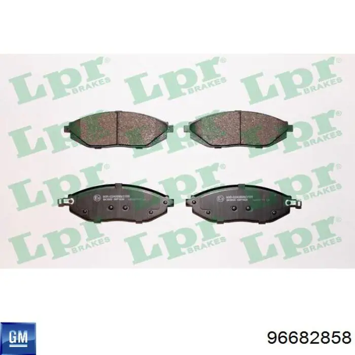 Compre 96682858 General Motors Sapatas do freio dianteiras de disco