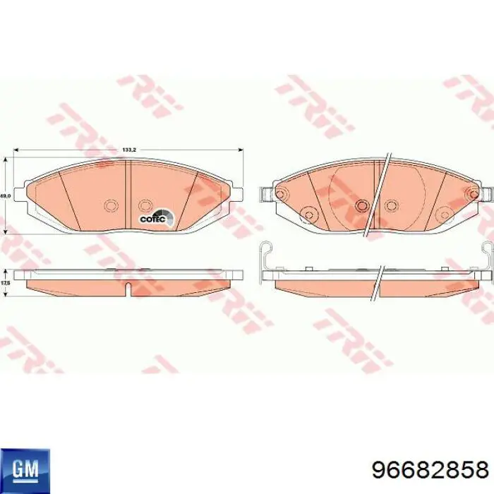 96682858 General Motors Sapatas do freio dianteiras de disco