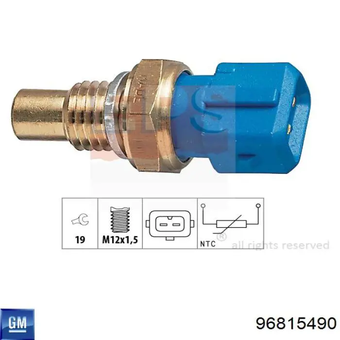96815490 General Motors Sensor de temperatura do fluido de esfriamento