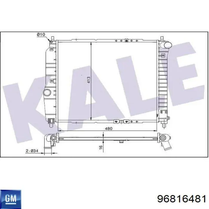 Compre 96816481 General Motors Radiador de esfriamento de motor