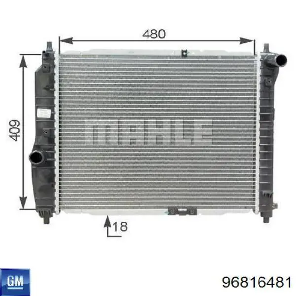 Radiador de esfriamento de motor General Motors 96816481 preço, a partir de 86,46 USD