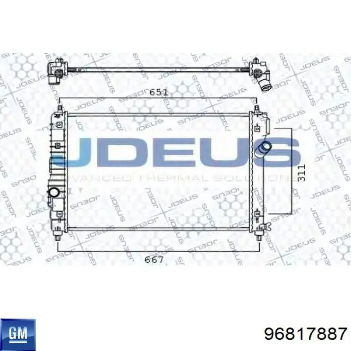 Compre 96817887 General Motors Radiador de esfriamento de motor