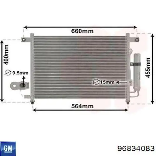 96834083 General Motors Radiador de aparelho de ar condicionado