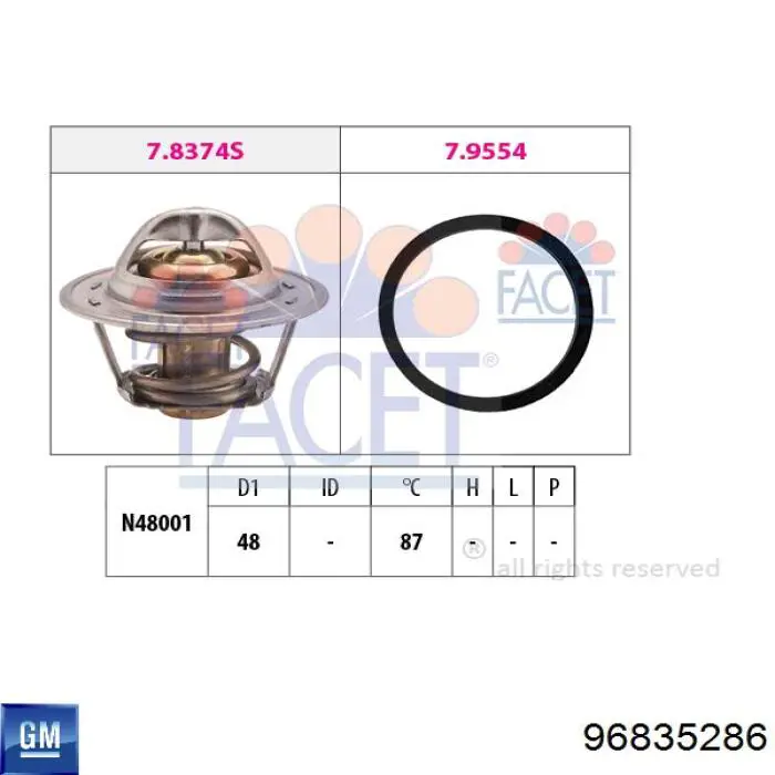 Termostato General Motors 96835286 preço, a partir de 12,17 USD