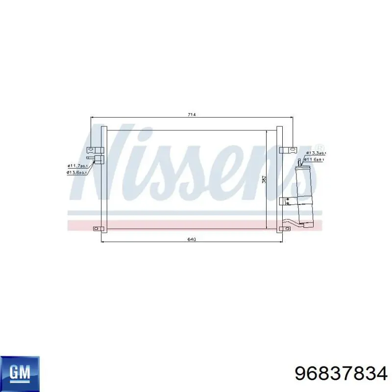 96837834 General Motors Radiador de aparelho de ar condicionado