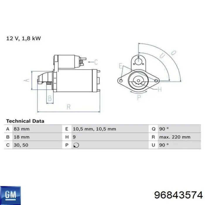 Compre 96843574 General Motors Motor de arranco