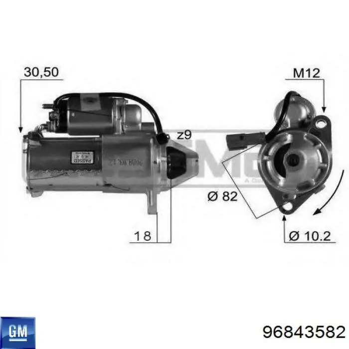 96843582 General Motors Motor de arranco
