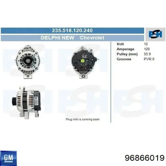 96866019 General Motors Gerador