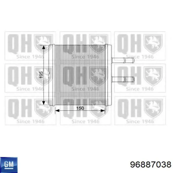 Radiador de forno (de aquecedor) General Motors 96887038 preço, a partir de 50,67 USD