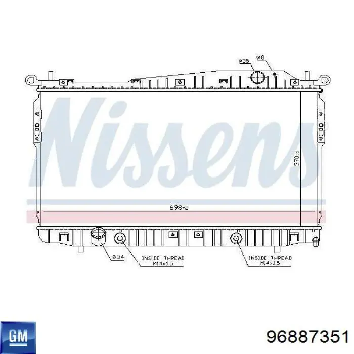 Radiador de esfriamento de motor General Motors 96887351 preço, a partir de 160,78 USD