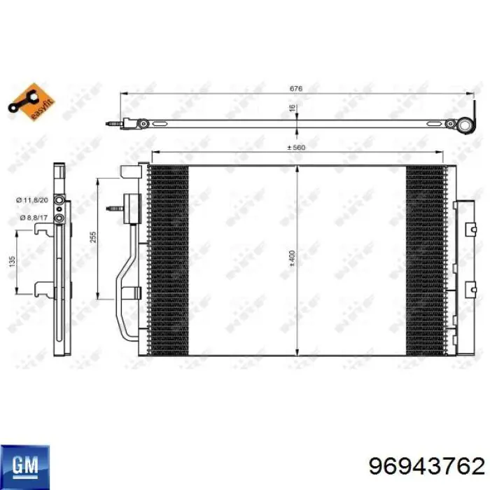 Compre 96943762 General Motors Radiador de aparelho de ar condicionado