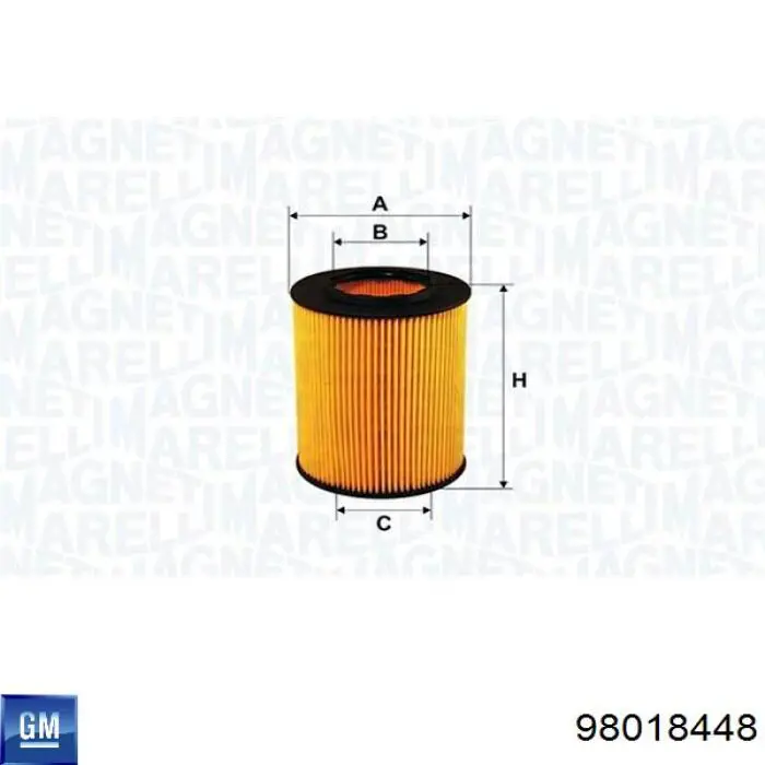 98018448 General Motors Filtro de óleo