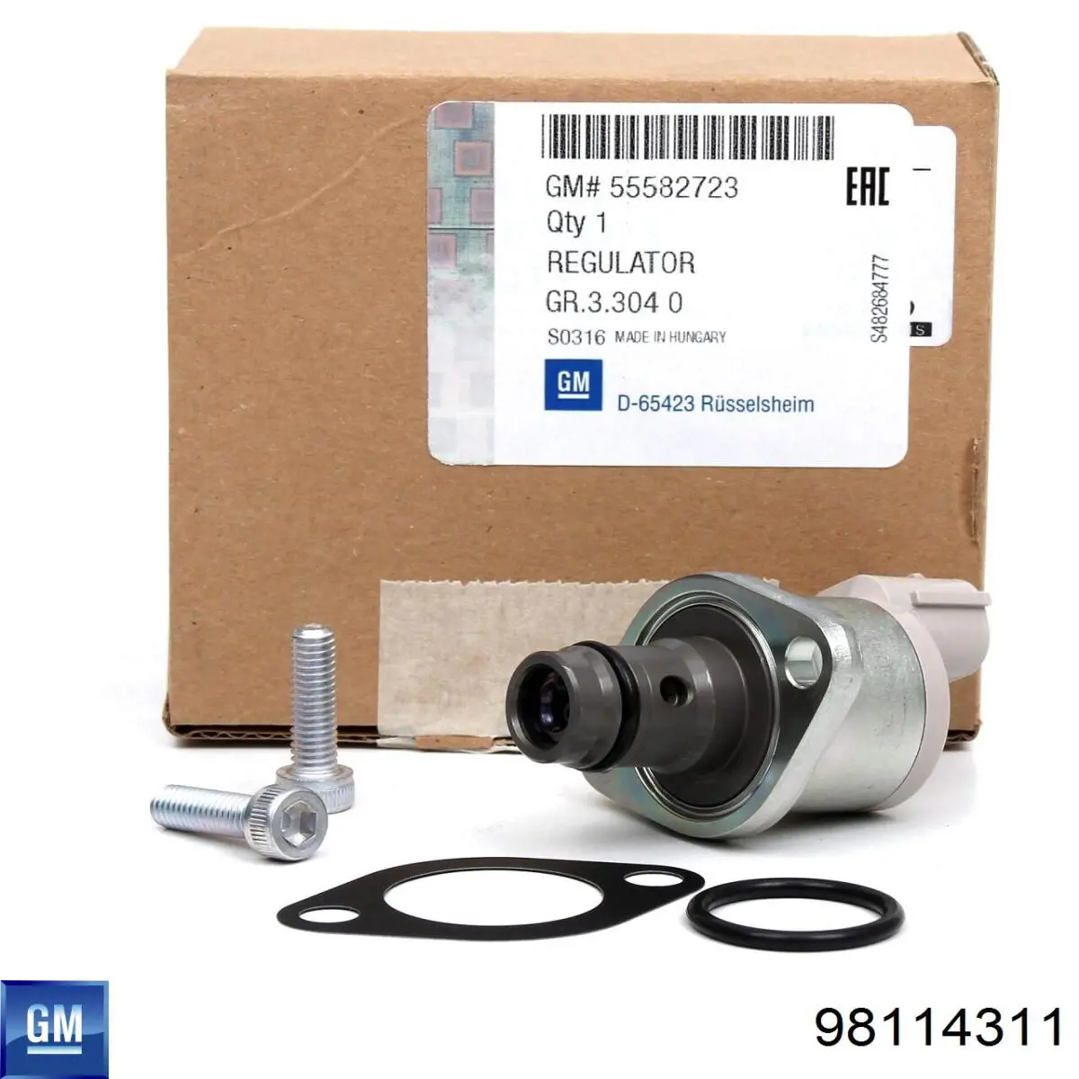 98114311 General Motors Válvula de regulação de pressão (válvula de redução da Bomba de Combustível de Pressão Alta) Common-Rail-System