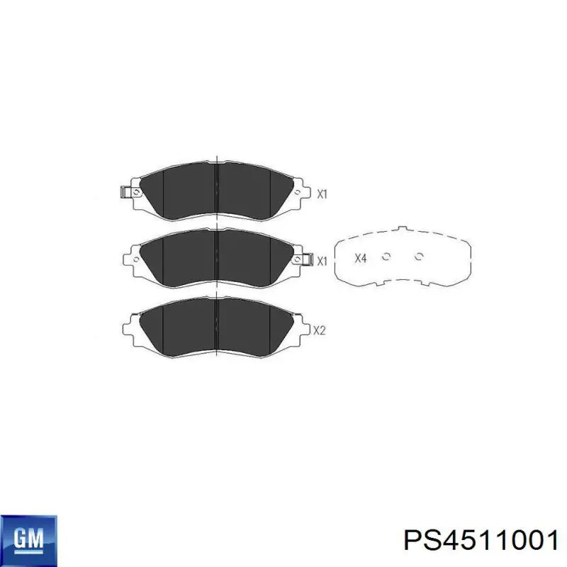 Compre PS4511001 General Motors Sapatas do freio dianteiras de disco