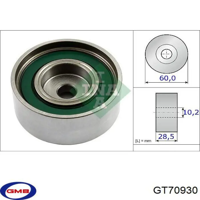 Rolo parasita da correia do mecanismo de distribuição de gás GMB GT70930
