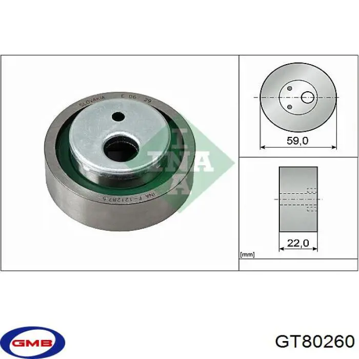Rolo de reguladora de tensão da correia do mecanismo de distribuição de gás GMB GT80260 preço, a partir de 19,77 USD