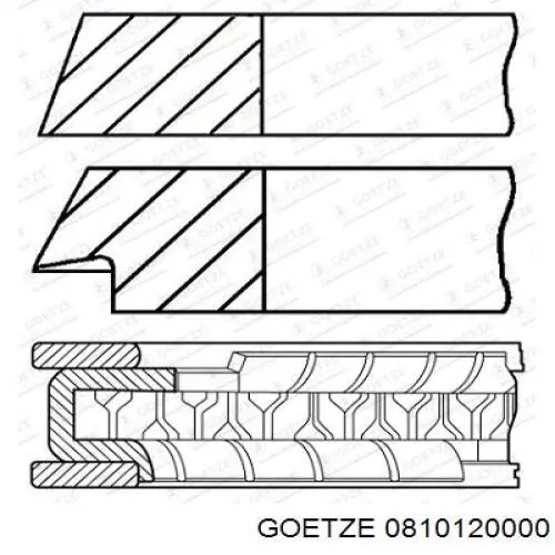 Compre 0810120000 Goetze Anéis do pistão para 1 cilindro, STD.