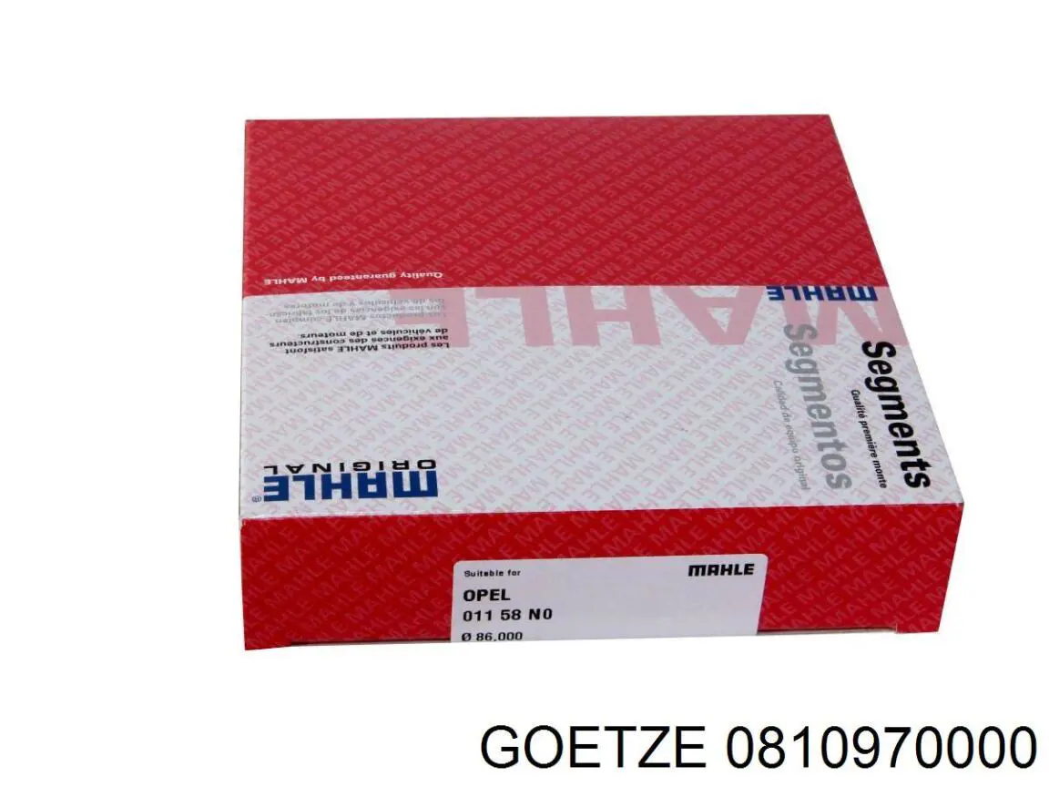 0810970000 Goetze Anéis do pistão para 1 cilindro, STD.