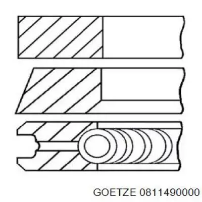 0811490000 Goetze Anéis do pistão para 1 cilindro, STD.
