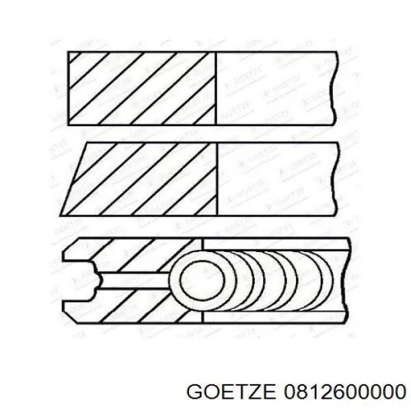 0812600000 Goetze Anéis do pistão para 1 cilindro, STD.