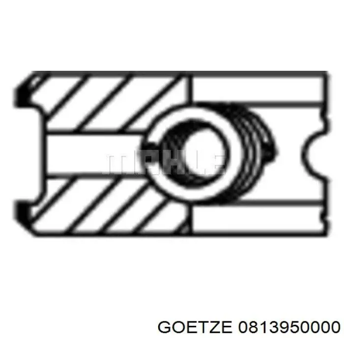 Anéis do pistão para 1 cilindro, STD. Goetze 0813950000