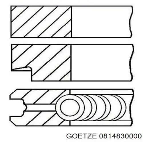 0814830000 Goetze Anéis do pistão para 1 cilindro, STD.