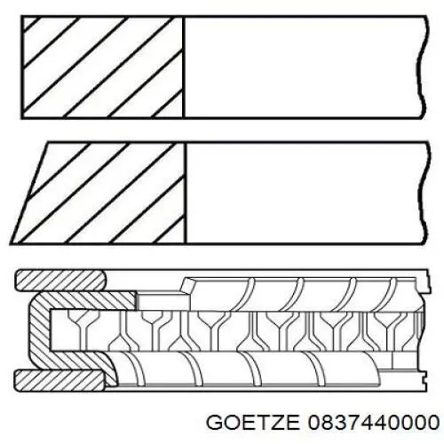 Compre 0837440000 Goetze Anéis do pistão para 1 cilindro, STD.