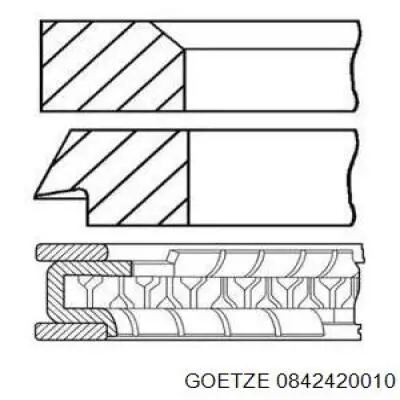 Kit de anéis de pistão de motor, STD. 0842420010 Goetze