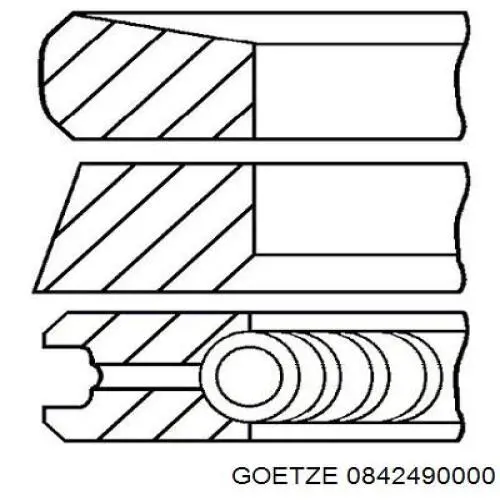 0842490000 Goetze Anéis do pistão para 1 cilindro, STD.
