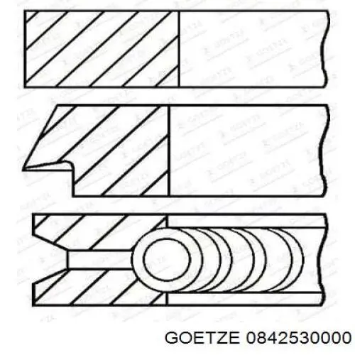 0842530000 Goetze Anéis do pistão para 1 cilindro, STD.