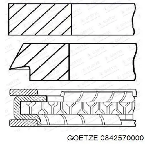 Compre 0842570000 Goetze Anéis do pistão para 1 cilindro, STD.