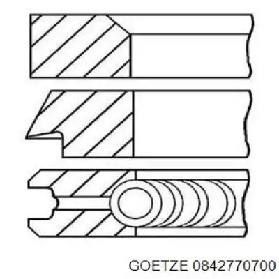 Anéis do pistão para 1 cilindro, 2ª reparação ( + 0,50) Goetze 0842770700 preço, a partir de 33,27 USD