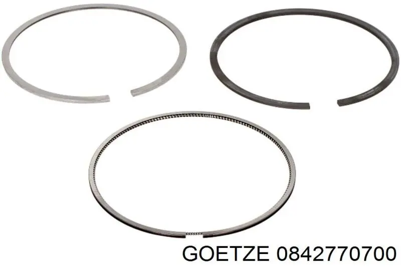 0842770700 Goetze Anéis do pistão para 1 cilindro, 2ª reparação ( + 0,50)