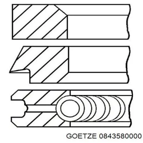Compre 800058510000 Kolbenschmidt Anéis do pistão para 1 cilindro, STD.