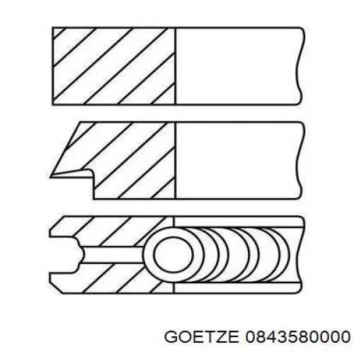 800058510000 Kolbenschmidt Anéis do pistão para 1 cilindro, STD.