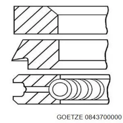 0843700000 Goetze Anéis do pistão para 1 cilindro, STD.