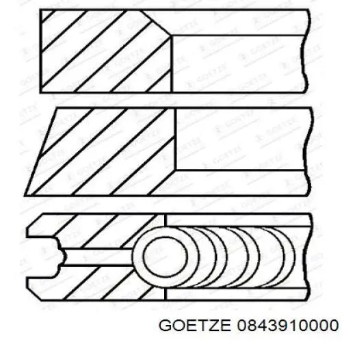 039RS101010N0 Mahle Original Anéis do pistão para 1 cilindro, STD.
