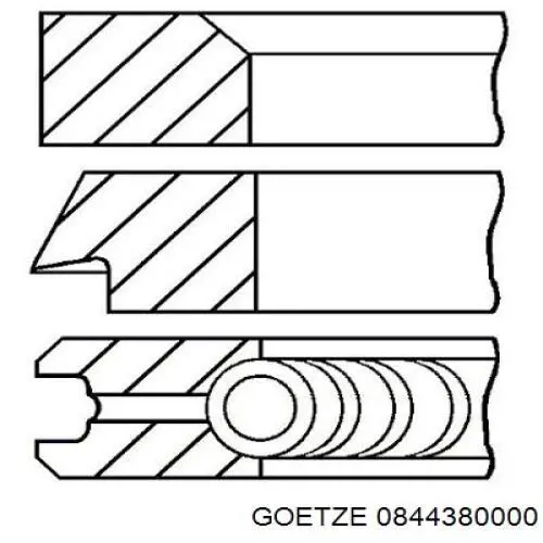 0844380000 Goetze Anéis do pistão para 1 cilindro, STD.